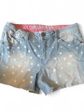 Dreampop Light Blue Star Print Denim Shorts - Girls sz 14